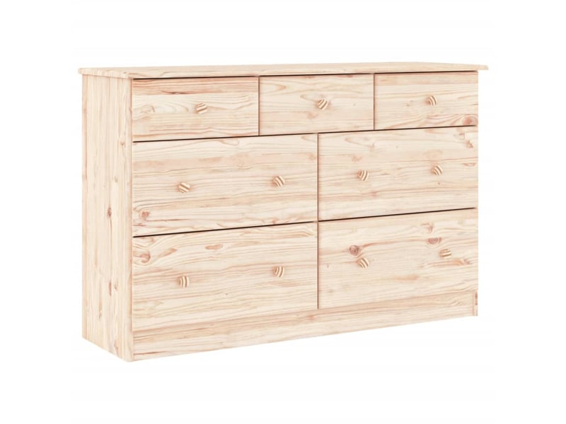  Commode chambre adulte, armoire à tiroirs alta 112x35x73 cm bois massif de pin  - Conforama A