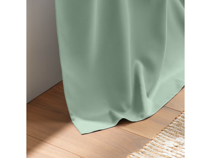  Lot de 2 rideaux à œillets grande hauteur 135 x 280 cm occultants unis occult sauge  - Conforama C