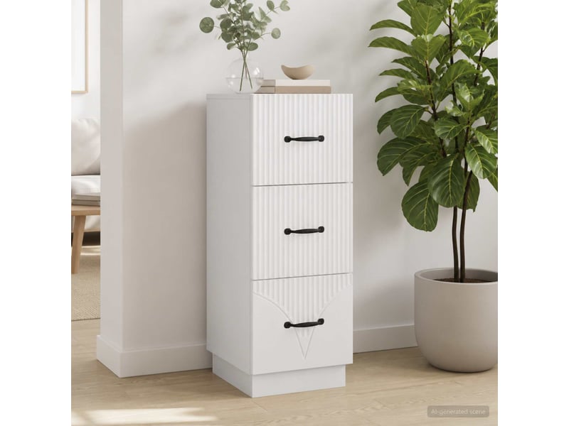 Armoire à tiroirs, rangement bureau blanc 33 x 34,5 x 87 cm bois d'ingénierie shl9617 - Conforama D
