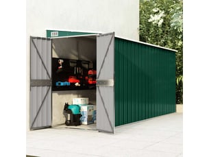 Abri de jardin mural vert 118x382x178 cm acier galvanisé