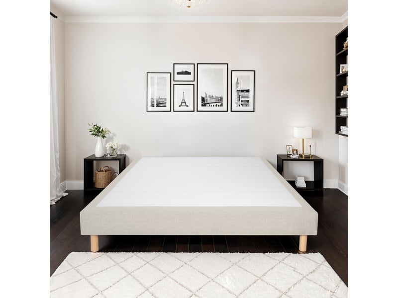  Sommier tapissier tissu sisal - sable - 80x200 3SO0205180820.C7 - Conforama C