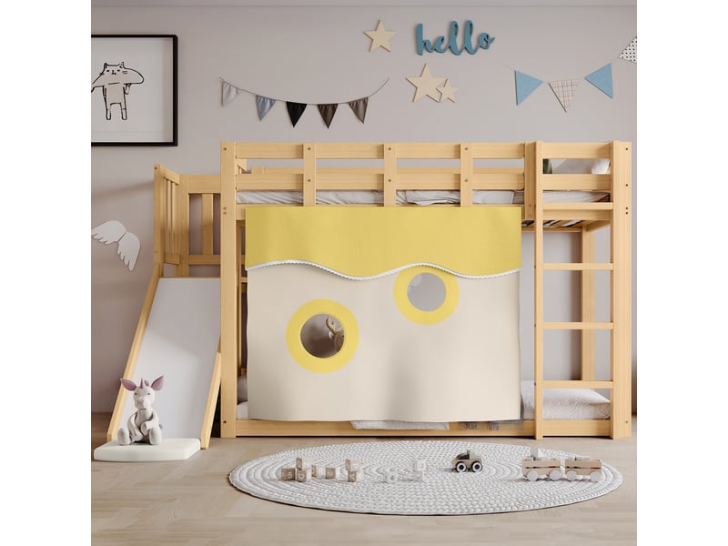  Lit mezzanine 90x200 cm coloris naturel pin lit enfant naturel - Conforama B