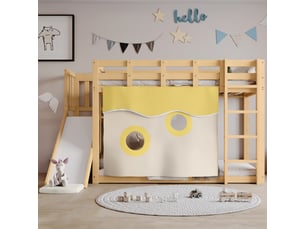 Lit mezzanine 90x200 cm <strong>MERAX</strong>  <strong>lit enfant naturel</strong> coloris naturel
