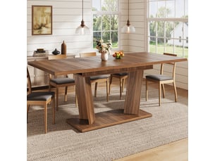 Table à manger, 120 cm, rectangulaire, mdf, marron, format fonctionnel pour les repas quotidiens, rangement fonctionnel