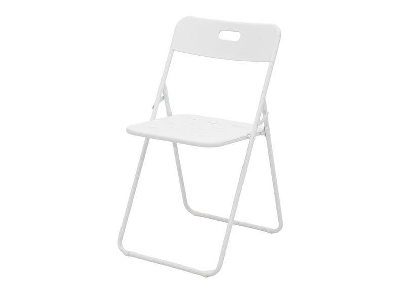  Salon de jardin pliant 3 pièces 60 x 60 cm blanc en acier, table et 2 chaises pliantes pour 2 personnes  - Conforama D