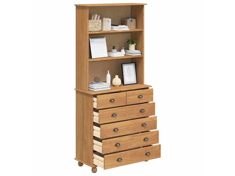 Buffet - hutch askim de miel 91 x 40 x 200,5 cm bois de pin massif - Conforama C