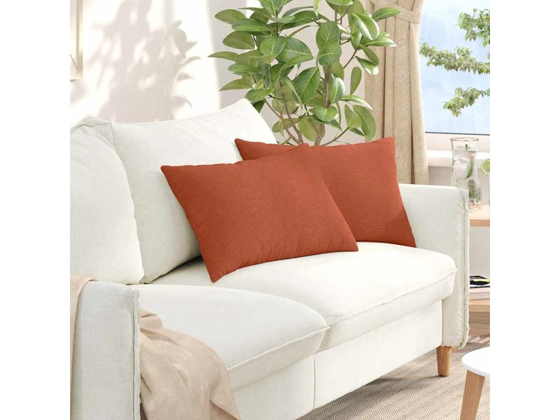  Lot de 2 coussins de canapé, coussins décoratifs rouge orange 60 x 40 cm cf59162  - Conforama B