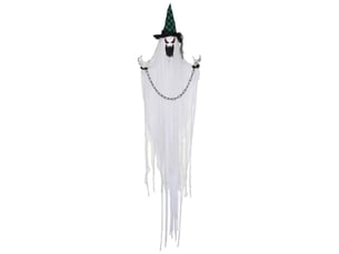 Décoration halloween fantôme animé, hurlement effrayant, à piles, effet mouvement