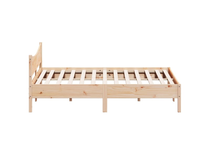  Lit double- lit adulte -  cadre de lit sans matelas 200x200 cm bois massif de pin  - Conforama D