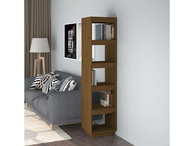  Bibliothèque, étagère de rangement marron miel 40x35x167 cm pin solide  - Conforama B