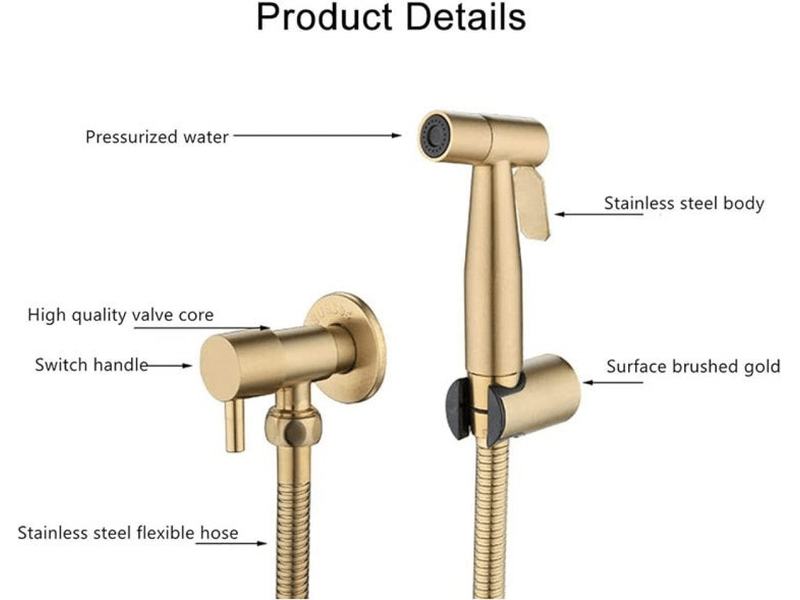  Pulvérisateur de toilette acier inoxydable pour bidet &amp; wc kit complet  - Conforama E