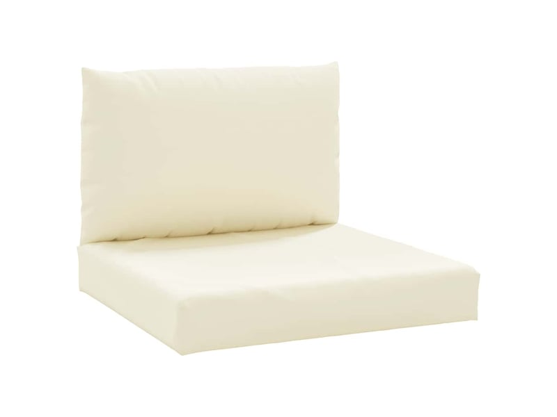  Lot de 2 coussins de palette, coussins de canapé blanc crème tissu oxford cf59495  - Conforama A
