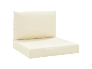 Lot de 2 coussins de palette, coussins de canapé blanc crème tissu oxford cf59495