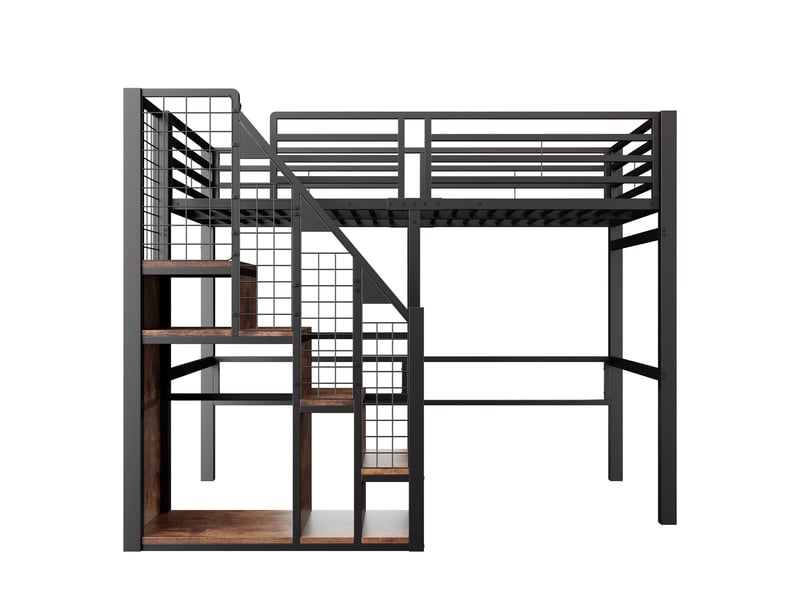  Lit superposé en métal noir 146x209 cm  - Conforama A