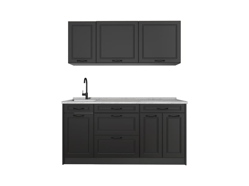 Vicco cuisine, anthracite campagneanthracite, 160cm sans plan de travail - Conforama A