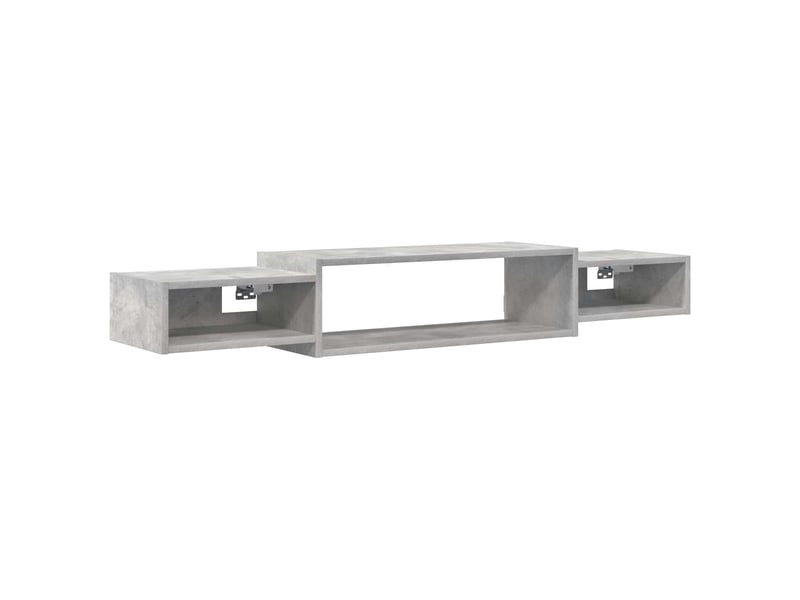  Meuble tv - banc tv - meuble de rangement mural montage mural gris béton 140 x 28 x 21 cm  - Conforama A
