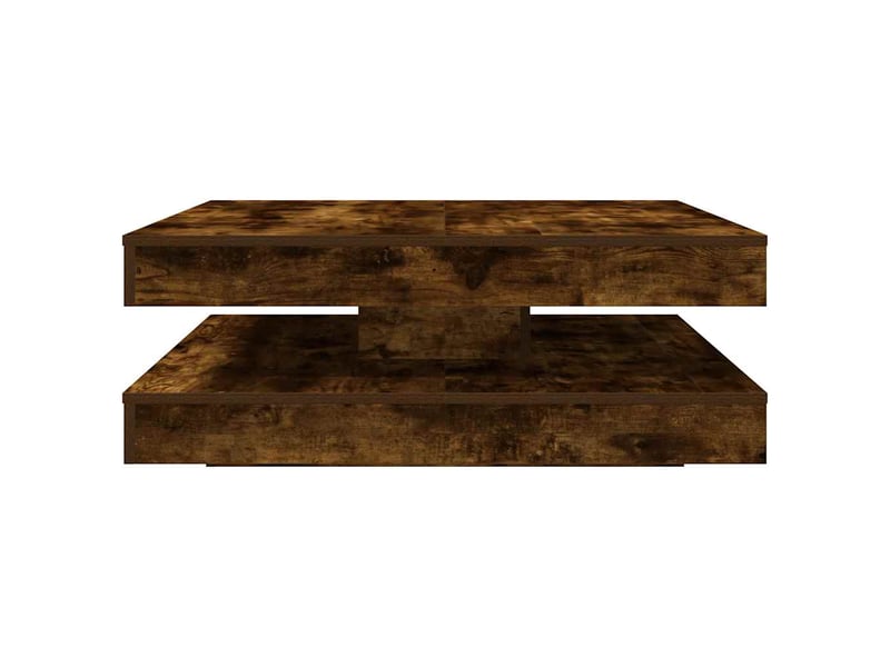  Table basse | table de salon rotative à 360 degrés chêne fumé 90x90x34,5 cm  - Conforama D