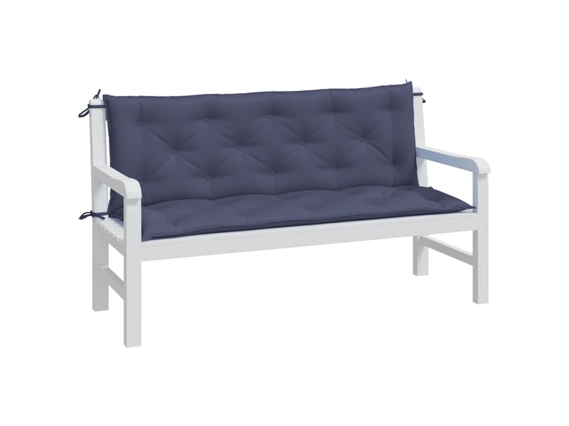 Lot de 2 coussins de banc de jardin, coussins d'assise bleu marine 150x50x7 cm cf58643 - Conforama C