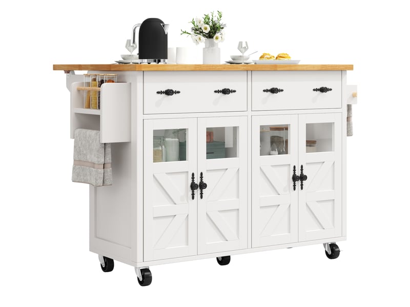 Îlot de cuisine 140x73x93,5 cm mobile mdf blanc  - Conforama A