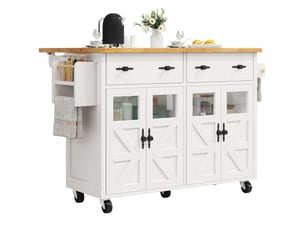 Îlot de cuisine 140x73x93,5 cm mobile mdf blanc