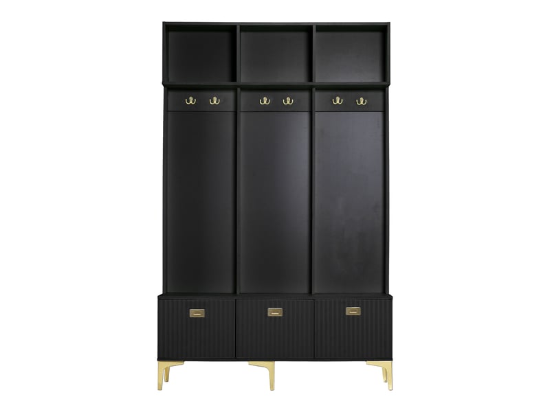 Portemanteau avec banc et rangement noir 120 x 191 cm - Conforama R