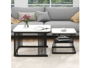 Table basse carré(e) coloris blanc <strong>MAISENTIEL</strong> <strong></strong> - 65 cmx45 cm