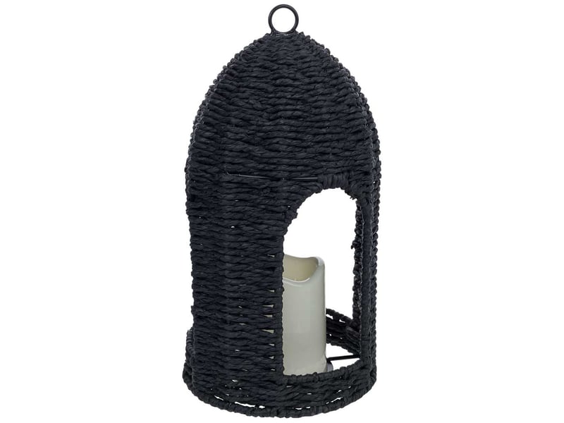 Lanterne en papier noir avec bougie led d16,5x3032,5 h cm  - Conforama A