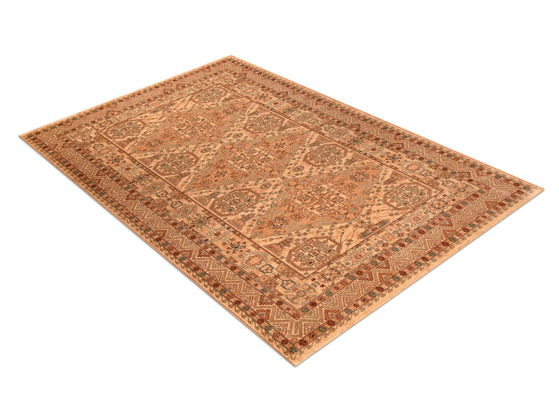  Tapis en laine kashqai 4308 100 oriental, ornement, cadre couleur saumon   bordeaux 160x240 cm  - Conforama C