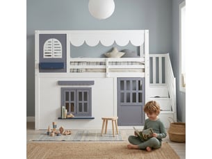 Lit mezzanine 90x200 cm <strong></strong>  <strong>evarich</strong> coloris blanc