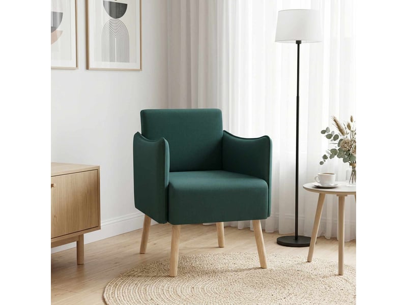  Vidaxl chaise d'appoint vert foncé tissu  - Conforama B