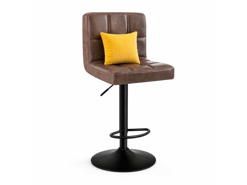  Tabouret de bar réglable,60-82 cm,pivotant,similicuir,marron foncé  - Conforama A