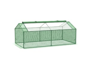 Mini-serre tunnel compacte 180 x 90 x 70 cm en métal et pe vert, 2 fenêtres zippées, pour balcon ou terrasse