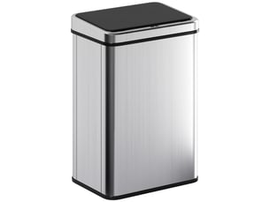 Poubelle à capteur de 40l, couvercle à fermeture en douceur, poubelle de cuisine automatique acier inoxydable, argenté