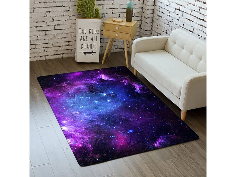  Tapis galaxie 3d 100x150 cm – ciel étoilé pour chambre enfant ou ado, lavable, antidérapant, décor spatial  - Conforama A