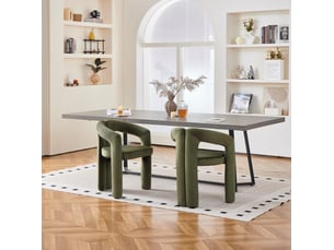 Lot de 2 chaises de salle à manger en velours avec accoudoirs evryae