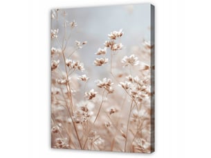 Tableau décoration murale impression sur toile fleurs fleurs sauvages beige - 80x120 cm - tableau décoration murale chambre et salon
