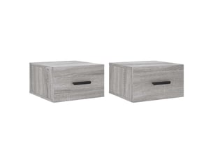 Lot de 2 table de chevet murales, table d'appoint sonoma gris 35x35x20 cm