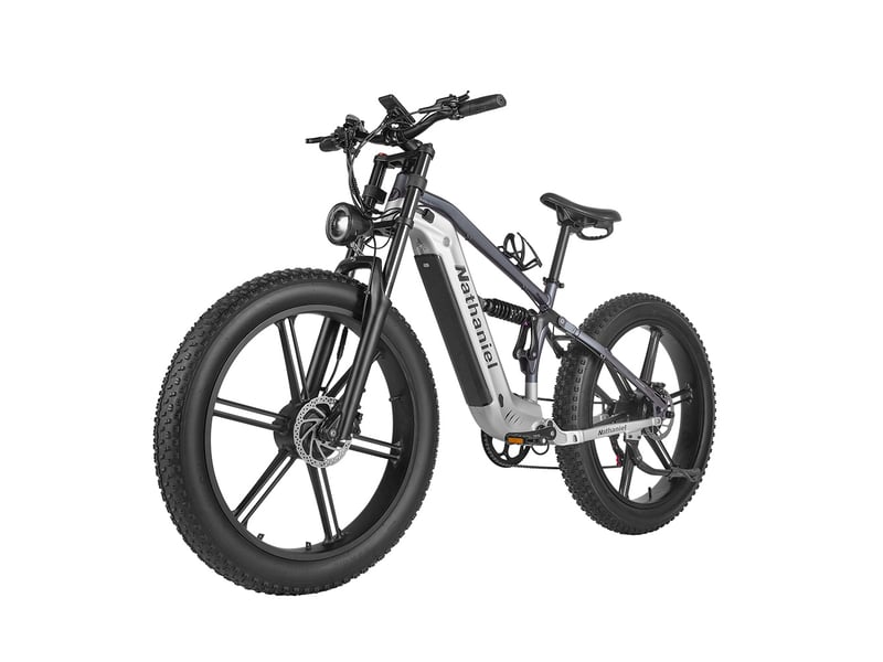  Vélo électrique 26 nathaniel syr09, 2000w double moteur, fat bike, argent  - Conforama A