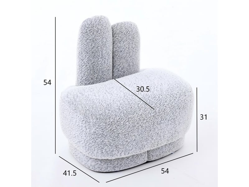  Pouf en tissu avec oreilles de lapin blanc gris antique 54 x 41.5 x 54 cm W3479P401867 - Conforama C