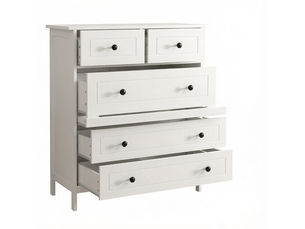Commode 5 tiroir(s)    HAVRYA  coloris blanc largeur 74 cm