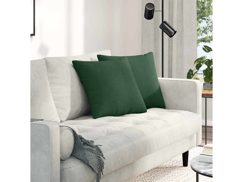 Lot de 2 coussins de canapé, coussins décoratifs vert foncé 45 x 45 cm cf59183 - Conforama B