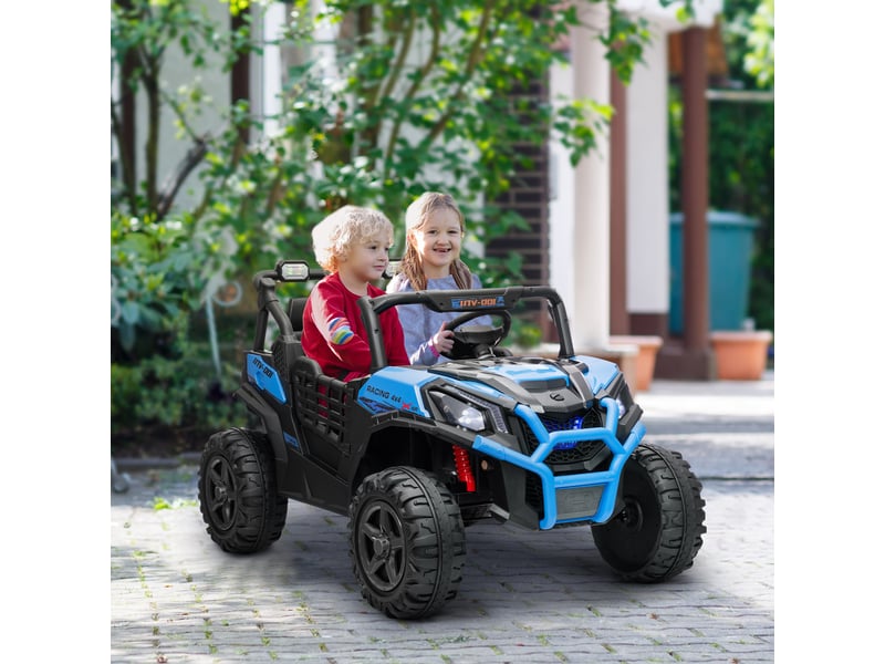  Voiture électrique 2 places 24 v avec télécommande et 3 vitesses, pour enfants de 3 à 8 ans, bleue  - Conforama D