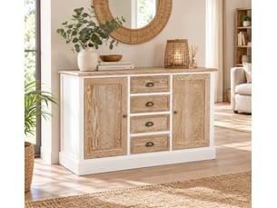 Buffet en bois marron 124x40x80 cm h