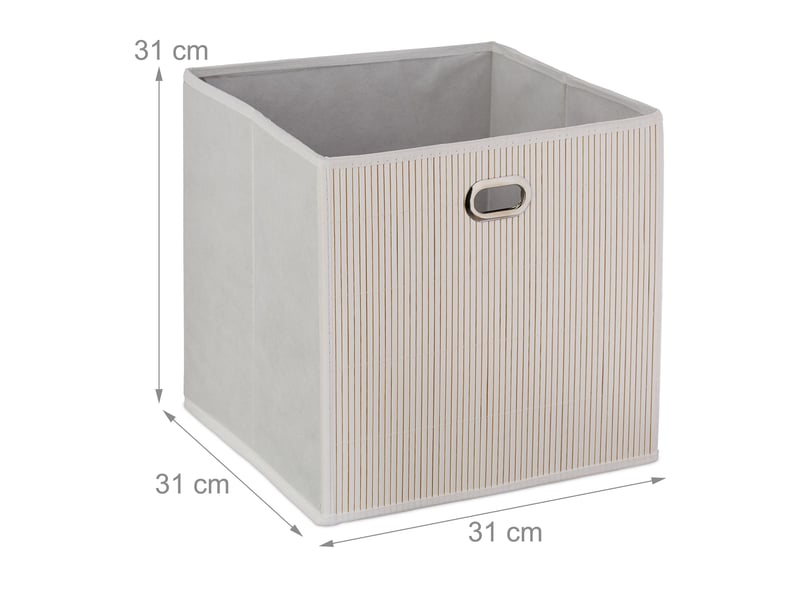  Panier de rangement pliant salle de bain salon 31 x 31 x 31 cm pratique en bambou naturel 13_0010254  - Conforama B
