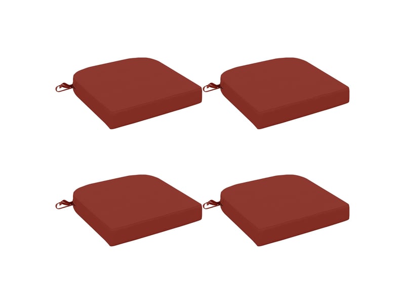 Lot de 4 coussins de siège, coussins d'assise soest 100 % polyester rouge cf60798 - Conforama A