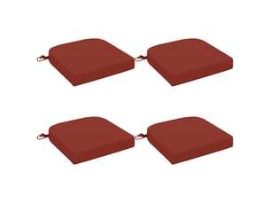 Lot de 4 coussins de siège, coussins d'assise soest 100 % polyester rouge cf60798