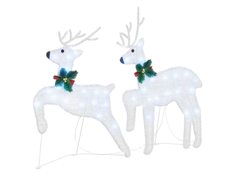  Lot de 6 rennes led, éclairage de noël, décoration de noël argenté 45 x 19 x 65 cm tissu cf62093  - Conforama D