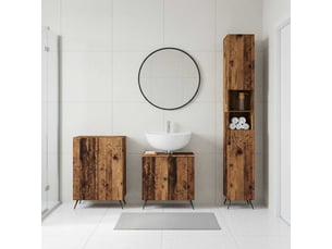 Ensemble de meuble de salle de bain 3 pièces breda bois ancien cf63341