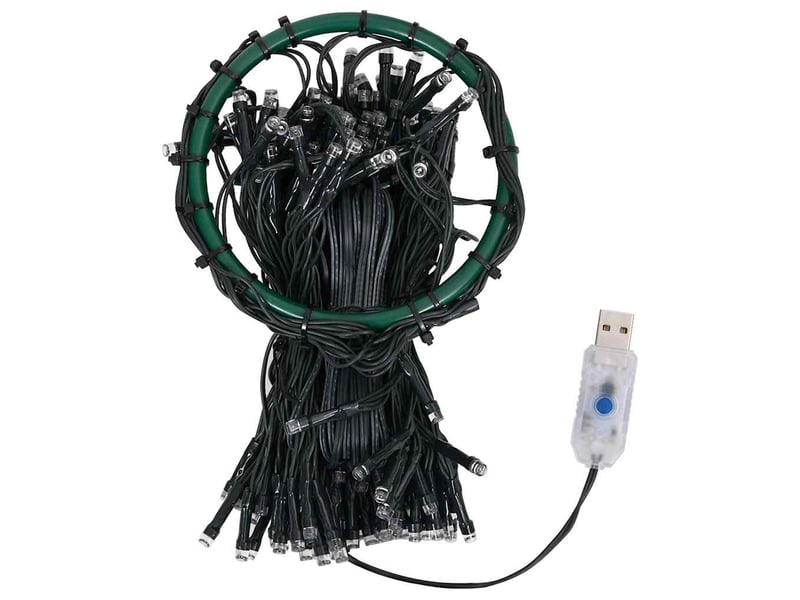  Guirlande lumineuse d'arbre de noël 400 led blanc froid 400 cm  - Conforama E