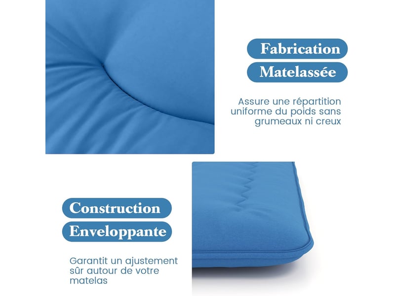  Costway matelas futon japonais pliable 90 x 200 cm, housse lavable, matelas de sol avec sac de transport (bleu marine)  - Conforama D